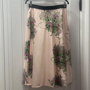 Floral silk skirt